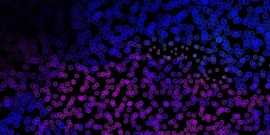 Esrarengiz sembollü koyu pembe, mavi vektör arkaplan. Cadılık formlarıyla soyut tarzda geçmişe dönük tasarım. Sihir için dizayn, ruhsal olaylar.