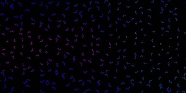 Koyu mavi, gizli sembollü kırmızı vektör arkaplan. Cadılık formlarıyla soyut tarzda geçmişe dönük tasarım. Okült tasarımın için basit bir temel.