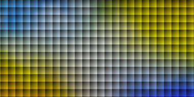 Açık mavi, sarı vektör arkaplanı çokgen biçiminde. Renkli dikdörtgenlerle soyut gradyan çizimi. İş broşürleri, broşürler için desen