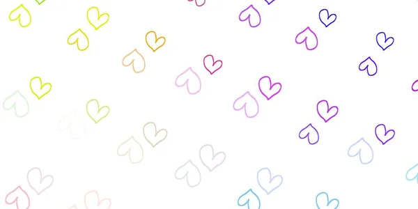Светлая Многоцветная Векторная Текстура Очаровательными Сердцами Цветная Иллюстрация Сердечками Стиле — стоковый вектор