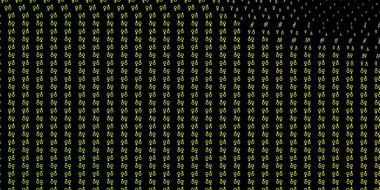 Koyu yeşil, gizli sembollü sarı vektör arkaplan. Sihirli ruhani güç işaretleri olan bir ilüzyon. Sihir için dizayn, ruhsal olaylar.