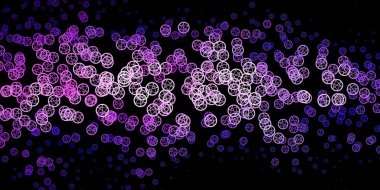 Esrarengiz sembollü koyu mor vektör arkaplanı. Cadılık formlarıyla soyut tarzda geçmişe dönük tasarım. Gizemli, mistik tasarımlar için arkaplan.