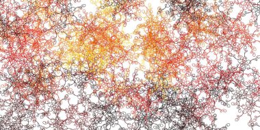 Açık turuncu çizgili vektör deseni. Rengarenk çizgileri ve şekilleri olan parlak bir örnek. Terfileriniz için akıllı tasarım.