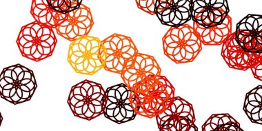 Çiçekli hafif turuncu vektör çizim deseni. Sıradan arka planda çiçekler olan basit bir tasarım. Paketleme için akıllı tasarım, duvar kağıtları.