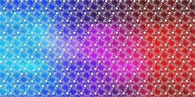 Açık mavi, yaylı kırmızı vektör arkaplan. Renkli çizgilerle dairesel çizimler. İş broşürleri, broşürler için desen