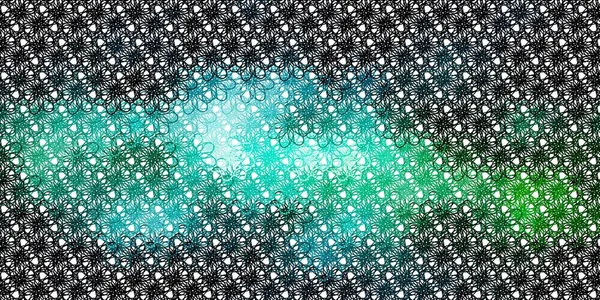 Açık mavi, kıvrımlı yeşil vektör arkaplan. Bükülmüş çizgileri olan yepyeni renkli bir çizim. Reklamlar ve reklamlar için desen.