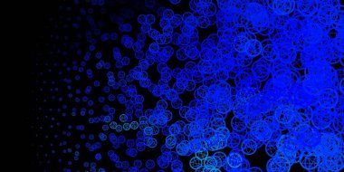 Din sembollü koyu mavi vektör dokusu. Cadılık formlarıyla soyut tarzda geçmişe dönük tasarım. Gizemli, mistik tasarımlar için arkaplan.