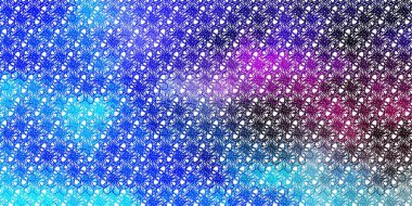 Açık Pembe, kıvrımlı mavi vektör şablonu. Renkli çizgilerle dairesel çizimler. Posterleriniz ve afişleriniz için en iyi tasarım.