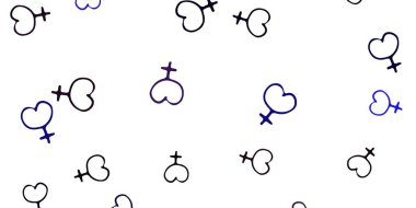 Kadın hakları sembollü açık mor vektör dokusu. Kadın gücünün resmedildiği soyut bir çizim. Kadınların gücünü göstermek için en iyi tasarım..