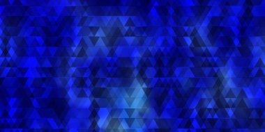 Çizgiler ve üçgenlerle koyu mavi vektör düzeni. Renkli üçgenlerle soyut çizimler yaparak. Posterler ve afişler için en iyi tasarım.