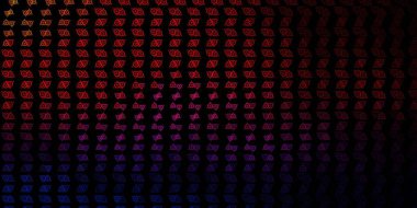 Lacivert, kırmızı vektör arkaplan ve gizemli semboller. Cadılık formlarıyla soyut tarzda geçmişe dönük tasarım. Gizemli, mistik tasarımlar için arkaplan.