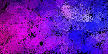 Koyu mor, ezoterik işaretli pembe vektör şablonu. Gradyan simya şekilli renkli bir illüstrasyon. En iyi tasarım Cadılar Bayramı olayları.