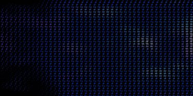 Esrarengiz sembollü koyu mavi vektör arkaplanı. Renkli mistik semboller. Antik tarzda bir eğilim var. Gizemli, mistik tasarımlar için arkaplan.