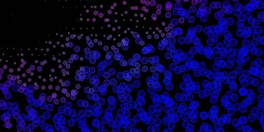 Koyu pembe, sihirli elementli mavi vektör deseni. Sihirli ruhani güç işaretleri olan bir ilüzyon. Sihir için dizayn, ruhsal olaylar.