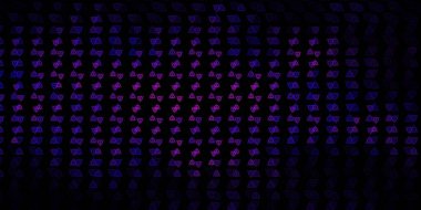 Esrarengiz işaretli koyu mor vektör şablonu. Renkli mistik semboller. Antik tarzda bir eğilim var. En iyi tasarım Cadılar Bayramı olayları.