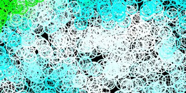 Koyu mavi, gizli sembollü yeşil vektör arkaplan. Renkli mistik semboller. Antik tarzda bir eğilim var. Gizemli, mistik tasarımlar için arkaplan.