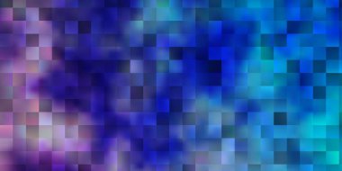 Açık pembe, kare şeklinde mavi vektör deseni. Renkli dikdörtgenlerle soyut gradyan çizimi. İş tanıtımınız için tasarım.