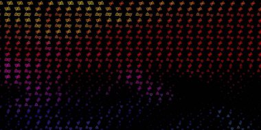 Esrarengiz sembollü koyu pembe, sarı vektör arkaplan. Renkli mistik semboller. Antik tarzda bir eğilim var. Gizemli, mistik tasarımlar için arkaplan.