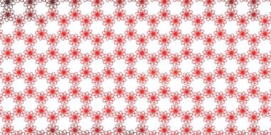 Açık Kırmızı, kıvrık çizgileri olan sarı vektör arka plan. Renkli çizgilerle dairesel çizimler. Reklamlar ve reklamlar için desen.