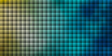 Açık mavi, kare şeklinde sarı vektör deseni. Soyut arkaplanda renkli gradyan olan dikdörtgenler. Web siteleri, iniş sayfaları için desen.