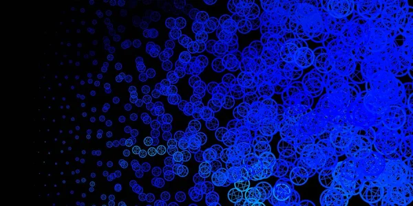 Din sembollü koyu mavi vektör dokusu. Cadılık formlarıyla soyut tarzda geçmişe dönük tasarım. Gizemli, mistik tasarımlar için arkaplan.