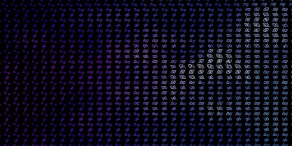 Koyu mavi, dini sembollü kırmızı vektör dokusu. Cadılık formlarıyla soyut tarzda geçmişe dönük tasarım. Sihir için dizayn, ruhsal olaylar.