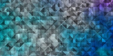 Açık pembe, kristalli mavi vektör şablonu, üçgenler. Üçgen şekilli ışıltılı soyut çizimler. Posterler ve afişler için en iyi tasarım.