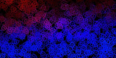 Koyu mavi, gizli sembollü kırmızı vektör arkaplan. Renkli mistik semboller. Antik tarzda bir eğilim var. Okült tasarımın için basit bir temel.