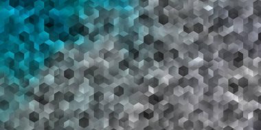 Açık pembe, renkli altıgenli mavi vektör dokusu. Bulanık arkaplanda renkli altıgenler. İş ilanınız için tasarım.