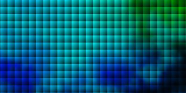 Açık mavi, kare şeklinde yeşil vektör deseni. Gradyan dikdörtgenleri olan bir resim. Reklamlar ve reklamlar için desen.