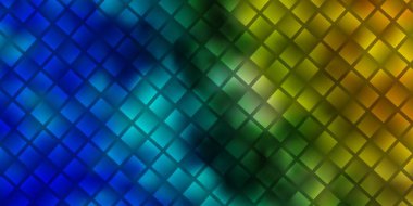 Açık mavi, dikdörtgenli yeşil vektör arkaplan. Soyut tarzda dikdörtgenleri olan modern tasarım. İş broşürleri, broşürler için desen