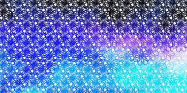 Açık Pembe, kıvrımlı mavi vektör arkaplan. Rengarenk çizgileri ve şekilleri olan parlak bir örnek. Web siteleri, iniş sayfaları için desen.