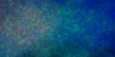 Açık mavi, çizgileri ve üçgenleri olan yeşil vektör arkaplan. Basit formda soyut biçimdeki üçgenler. Terfileriniz için tasarım.