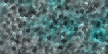 Renkli altıgenli açık mavi vektör deseni. Renkli altıgenli soyut illüstrasyon. Reklamlar, broşürler için desen.