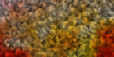 Açık pembe, kristalli sarı vektör şablonu, üçgenler. Üçgen şekilli ışıltılı soyut çizimler. İniş sayfaları için şablon.