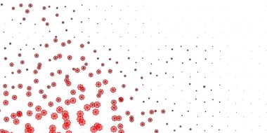 Açık kırmızı vektör dokusu ve parlak kar taneleri. Buzlu, karlı, kar taneli basit bir çizim. İş için Xmas tasarımı.