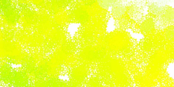 Verde Claro Plantilla Vector Amarillo Con Copos Nieve Hielo Ilustración — Archivo Imágenes Vectoriales