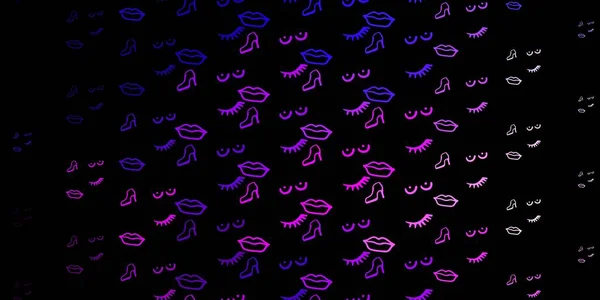 Dark Purple Růžové Vektorové Pozadí Symboly Ženské Moci Abstraktní Ilustrace — Stockový vektor