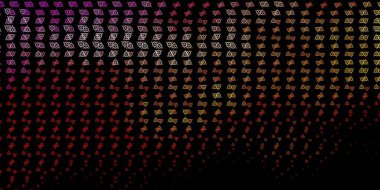 Din sembollü koyu kırmızı, sarı vektör dokusu. Sihirli ruhani güç işaretleri olan bir ilüzyon. En iyi tasarım Cadılar Bayramı olayları.