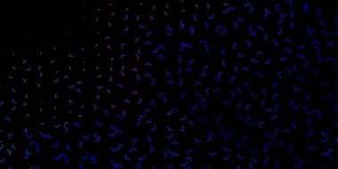 Esrarengiz sembollü koyu pembe, mavi vektör arkaplan. Gradyan simya şekilli renkli bir illüstrasyon. Doğaüstü tasvirler için basit tasarım.