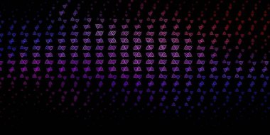 Koyu mavi, gizli sembollü kırmızı vektör arkaplan. Gotik eğilimli soyut illüstrasyon. Gizemli, mistik tasarımlar için arkaplan.