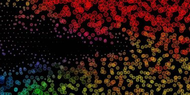 Esrarengiz işaretli koyu renkli vektör şablonu. Sihirli ruhani güç işaretleri olan bir ilüzyon. Sihir için dizayn, ruhsal olaylar.