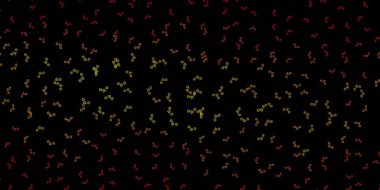 Sihirli elementlerle koyu turuncu vektör deseni. Sihirli ruhani güç işaretleri olan bir ilüzyon. Doğaüstü tasvirler için basit tasarım.