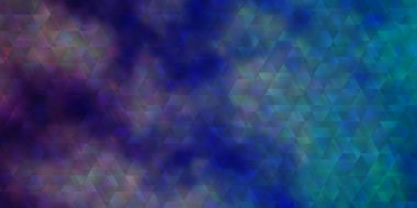 Açık pembe, çizgileri ve üçgenleri olan mavi vektör dokusu. Renkli eğimli üçgenlerin çizimi. Posterler ve afişler için en iyi tasarım.