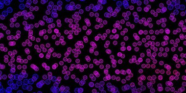 Koyu Mor, gizemli sembollü pembe vektör arkaplan. Sihirli ruhani güç işaretleri olan bir ilüzyon. Gizemli, mistik tasarımlar için arkaplan.