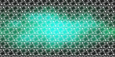 Dairesel yay ile açık yeşil vektör düzeni. Renkli çizimler, kıvrımlardan oluşur. Reklamlar ve reklamlar için desen.