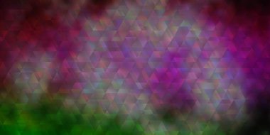 Açık pembe, çizgileri ve üçgenleri olan yeşil vektör deseni. Soyut tarzda akıllı tasarım ve eğimli üçgenler. Posterler ve afişler için en iyi tasarım.