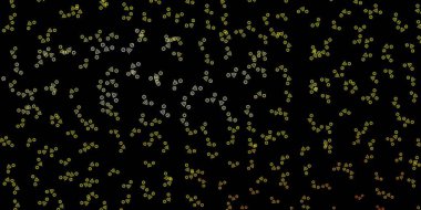 Esrarengiz sembollü koyu sarı vektör arkaplan. Renkli mistik semboller. Antik tarzda bir eğilim var. Doğaüstü tasvirler için basit tasarım.