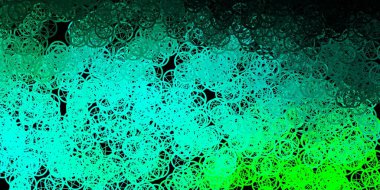 Esrarengiz sembollü koyu yeşil vektör arka planı. Renkli mistik semboller. Antik tarzda bir eğilim var. En iyi tasarım Cadılar Bayramı olayları.