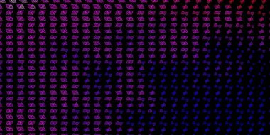 Koyu mor, dini sembollü pembe vektör dokusu. Cadılık formlarıyla soyut tarzda geçmişe dönük tasarım. Gizemli, mistik tasarımlar için arkaplan.